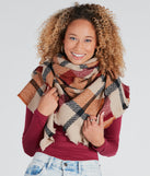 Cozy Time Large Plaid Scarf