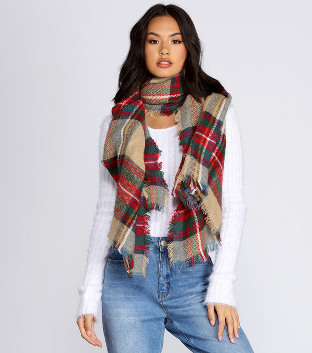 Cozy Plaid Blanket Scarf