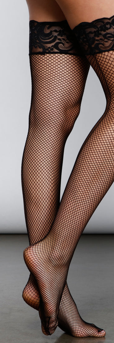 Sultry Babe Fishnet Thigh-High Stockings