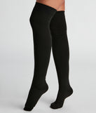 Over The Knee Knit Socks in black