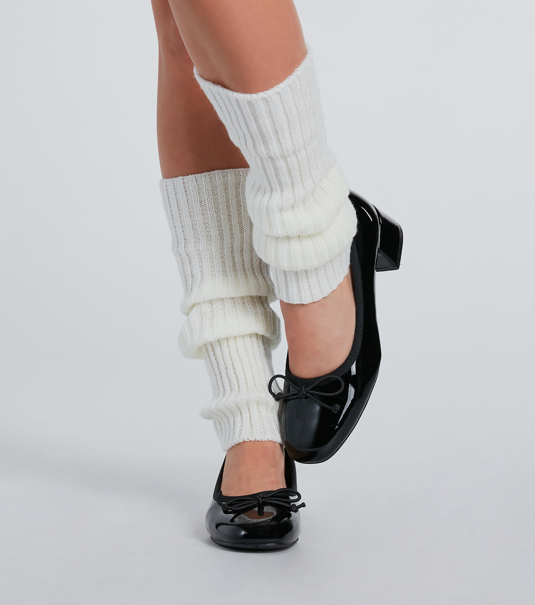 Stylish Layer Rib Knit Leg Warmers