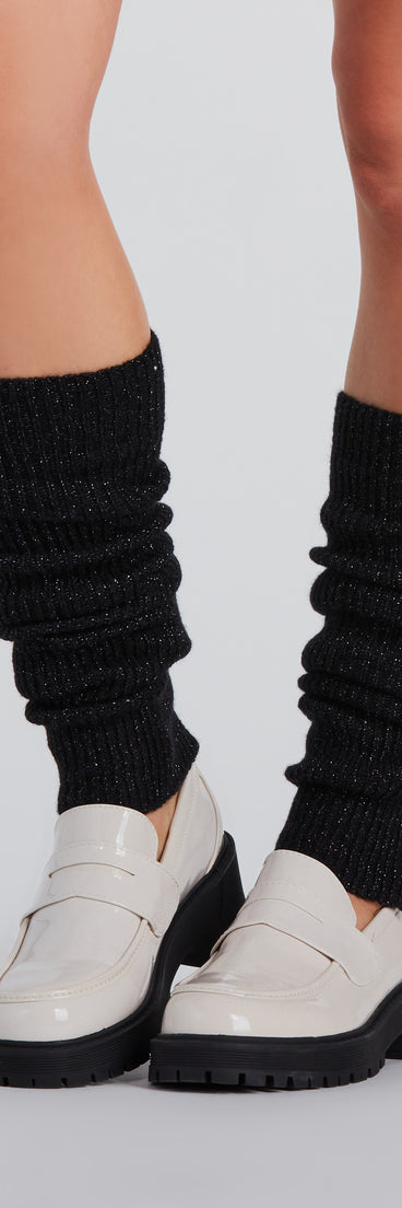 Cute And Cozy Lurex Ribbed Knit Leg Warmers