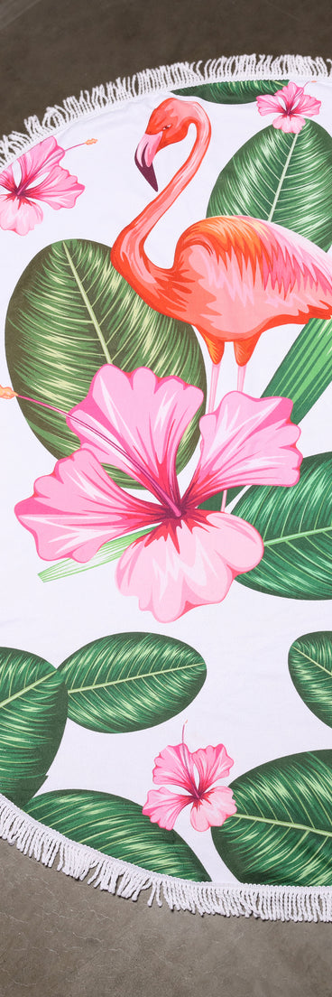 Flamingo Paradise Beach Towel