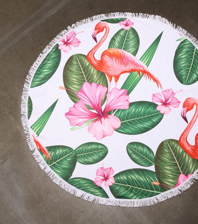 Flamingo Paradise Beach Towel