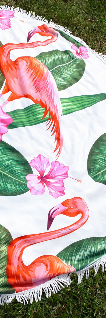Flamingo Paradise Beach Towel