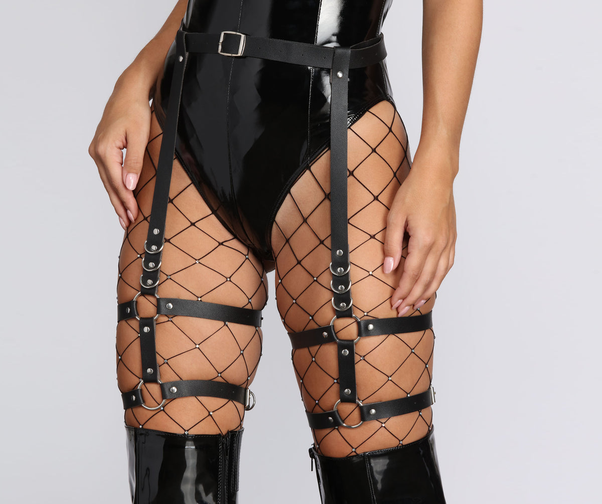 Take Charge Faux Leather Leg Harness
