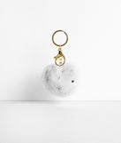 Rhinestone Pom Pom Key Chain