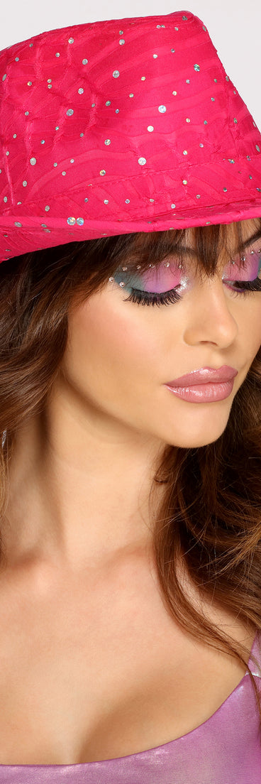 Rhinestone Fuchsia Cowboy Hat for Rhinestone Cowgirl Costume