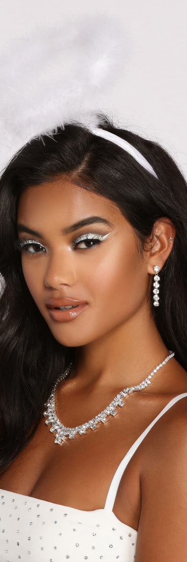Sweet White Feathered Angel Halo