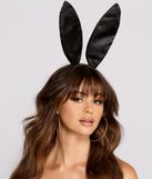 Black Satin Bunny Ears for Iconic Diva Bunny Costume