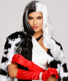 Villainous Diva Black And White Long Wig
