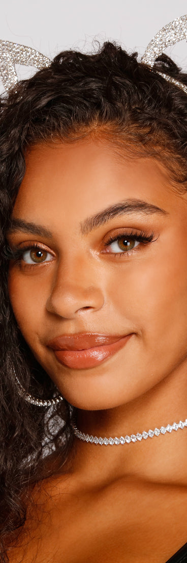 Halloween Rhinestone Cut Out Cat Ears