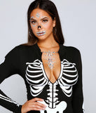 Spooky Skeleton Adhesive Body and Face Iridescent Gems