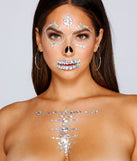 Spooky Skeleton Adhesive Body and Face Iridescent Gems