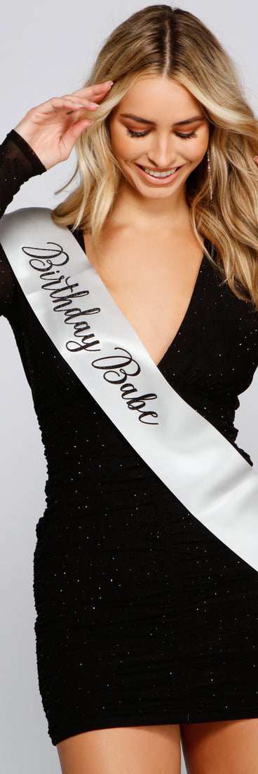 Birthday Babe Glitter Satin Sash