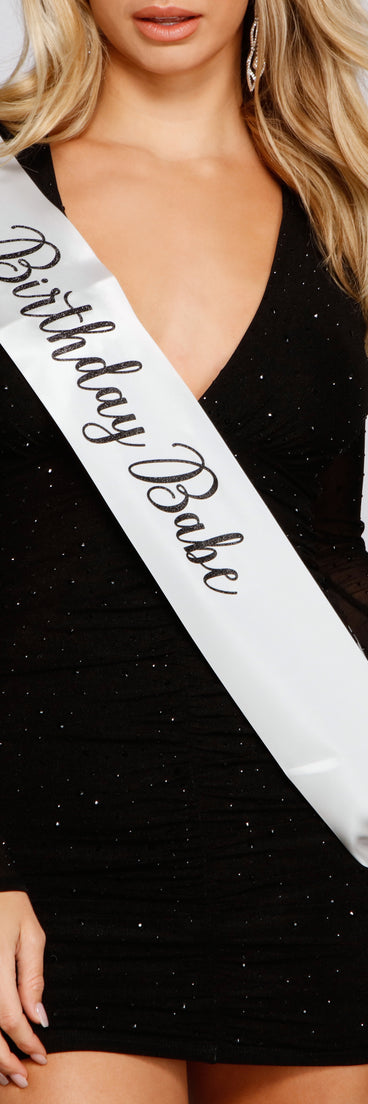 Birthday Babe Glitter Satin Sash
