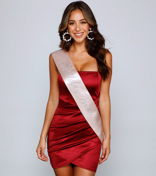 Birthday Girl Rhinestone Satin Sash