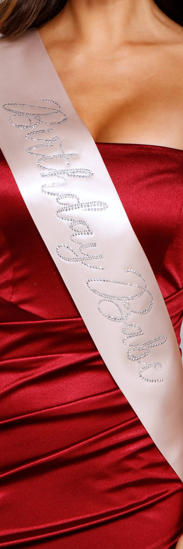 Birthday Girl Rhinestone Satin Sash