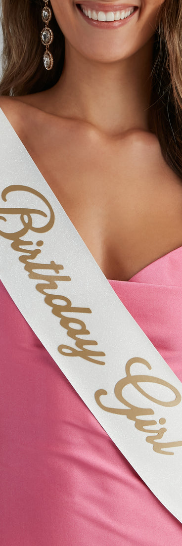 Birthday Girl Glitter Glam Sash