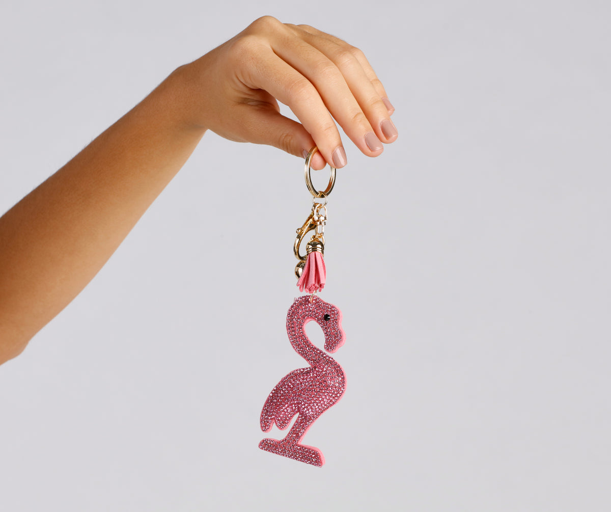Rhinestone Flamingo Keychain & Windsor