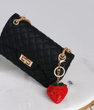 Rhinestone Strawberry Keychain