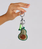 Rhinestone Avocado Keychain