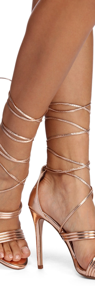 Lace It Up Chrome Stiletto Heels are chic ladies' shoes to complete your best 2023 outfits. They come in a variety of trendy women's shoe styles like platforms and dressy low-heels, & are available in wide widths for better comfort.