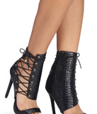 Azalea Wang Laced Snake Stilettos