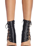 Azalea Wang Laced Snake Stilettos