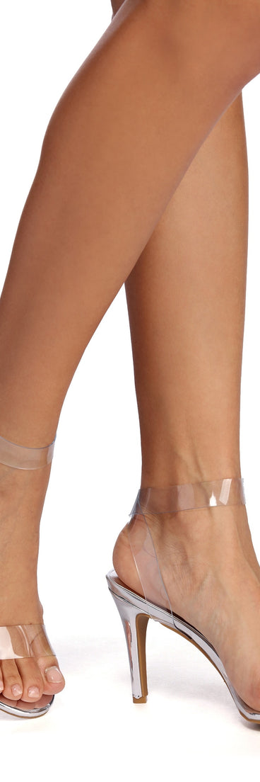 Clear And Chrome Stiletto Heels