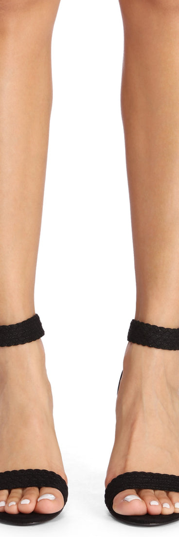 Braided Strap Block Heels