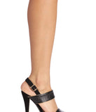 Give Me Core Snake And Sling Heels