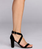Crossed Strap Block Heel