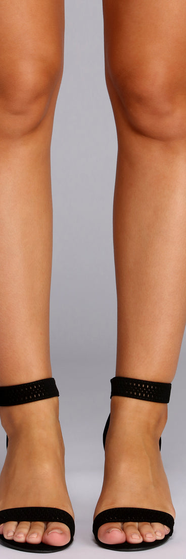 Perforated Perfection Low Block Heels is the perfect Homecoming look pick with on-trend details to make the 2023 HOCO dance your most memorable event yet!