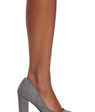 Glen Plaid Pointed Toe Pumps