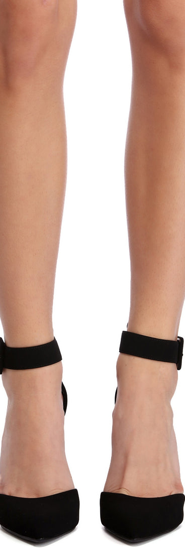 Buckle Down Suede Pumps are chic ladies' shoes to complete your best 2023 outfits. They come in a variety of trendy women's shoe styles like platforms and dressy low-heels, & are available in wide widths for better comfort.