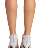 Glitter Cross Strap Kitten Heels