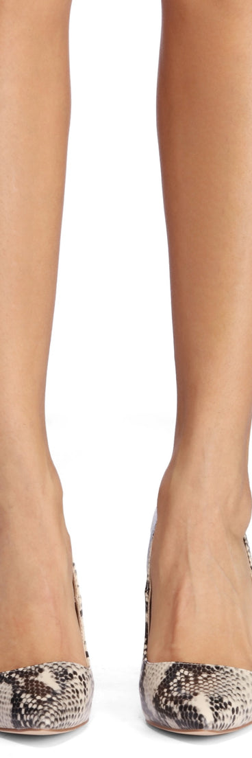 Savage Intentions Snake Print Heels