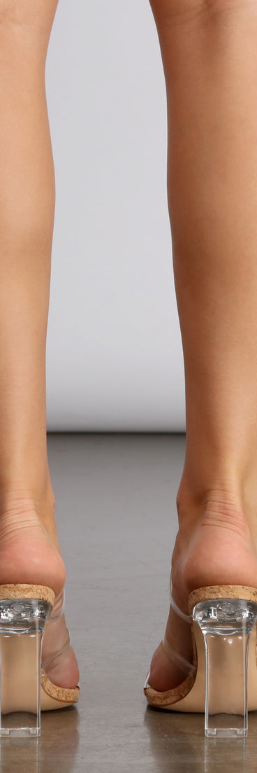 Always On The Go Clear Cork Mules are chic ladies' shoes to complete your best 2023 outfits. They come in a variety of trendy women's shoe styles like platforms and dressy low-heels, & are available in wide widths for better comfort.