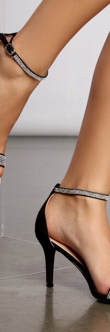 Beautiful Bling Stiletto Heels is a stunning choice for a bridesmaid dress or maid of honor dress, and to feel beautiful at Homecoming 2023, fall or winter weddings, formals, & military balls!