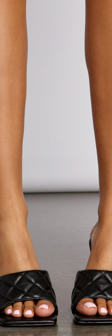 Faux Leather Quilted Heeled Mules are chic ladies' shoes to complete your best 2023 outfits. They come in a variety of trendy women's shoe styles like platforms and dressy low-heels, & are available in wide widths for better comfort.