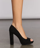 Peep Toe Platform Block Heels are chic ladies' shoes to complete your best 2023 outfits. They come in a variety of trendy women's shoe styles like platforms and dressy low-heels, & are available in wide widths for better comfort.