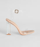 Clearly On Trend Lucite Block Heels with on-trend details provides a stylish start to creating your graduation outfit for the 2024 Commencement or grad party!