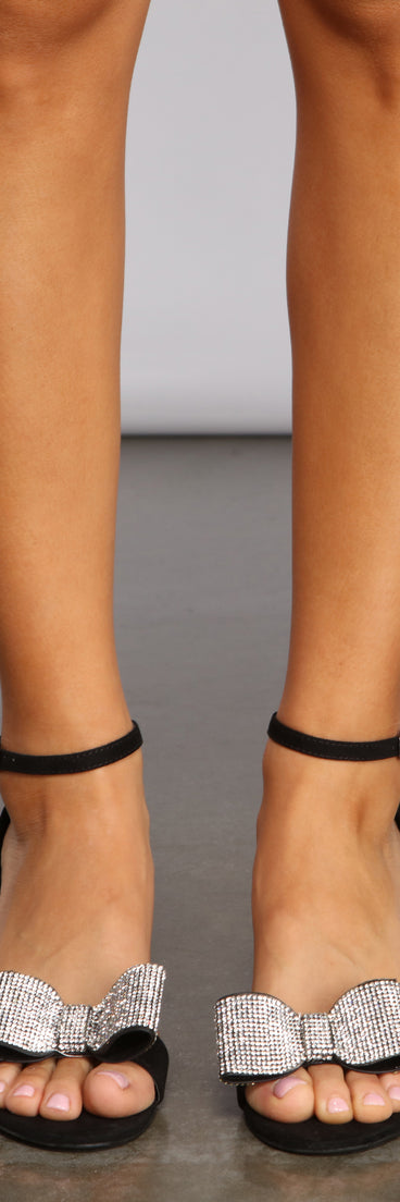 Tied With Bow Rhinestone Block Heels are chic ladies' shoes to complete your best 2023 outfits. They come in a variety of trendy women's shoe styles like platforms and dressy low-heels, & are available in wide widths for better comfort.