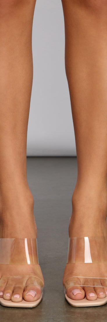 In The Clear Double Band PVC Mules are chic ladies' shoes to complete your best 2023 outfits. They come in a variety of trendy women's shoe styles like platforms and dressy low-heels, & are available in wide widths for better comfort.