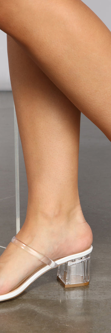 Double Dose Of Glam Clear Mules are chic ladies' shoes to complete your best 2023 outfits. They come in a variety of trendy women's shoe styles like platforms and dressy low-heels, & are available in wide widths for better comfort.