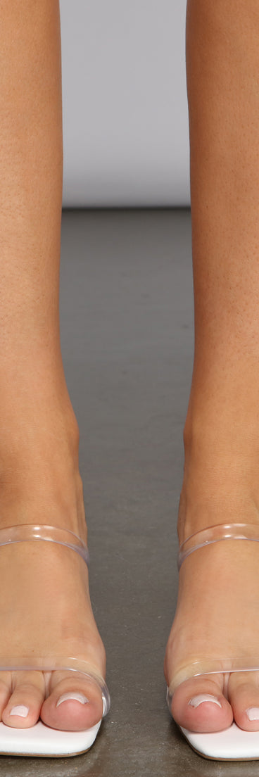 Double Dose Of Glam Clear Mules are chic ladies' shoes to complete your best 2023 outfits. They come in a variety of trendy women's shoe styles like platforms and dressy low-heels, & are available in wide widths for better comfort.