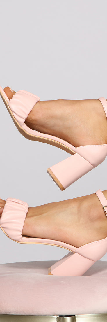 Trendy Ruched Strap Block Heels are chic ladies' shoes to complete your best 2023 outfits. They come in a variety of trendy women's shoe styles like platforms and dressy low-heels, & are available in wide widths for better comfort.