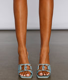 Buckled Up Denim Square Toe Block Heels are chic ladies' shoes to complete your best 2023 outfits. They come in a variety of trendy women's shoe styles like platforms and dressy low-heels, & are available in wide widths for better comfort.