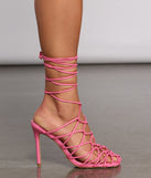 Sleek Stunner Lace-Up Faux Leather Heels are chic ladies' shoes to complete your best 2023 outfits. They come in a variety of trendy women's shoe styles like platforms and dressy low-heels, & are available in wide widths for better comfort.